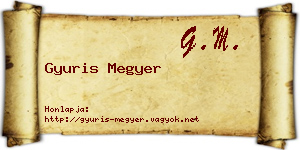 Gyuris Megyer névjegykártya